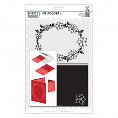 XCut A4 Embossing Folder - Poinsettia Frame